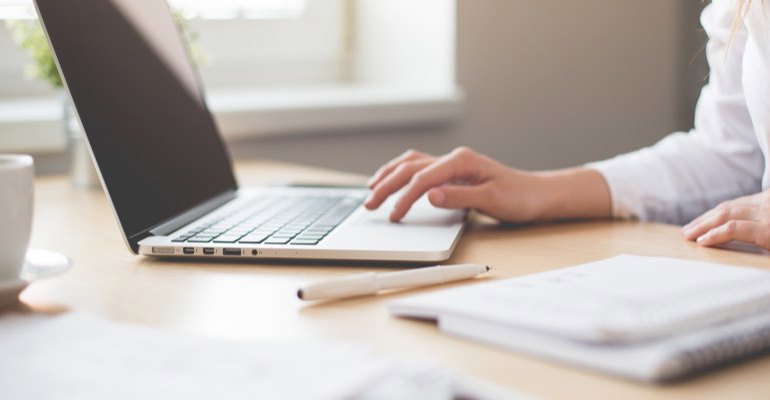 laptop on a desk