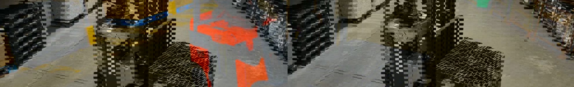 Forklift moving pallets