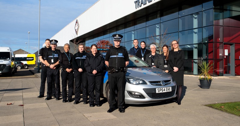 Glasgow Police and GTG staff outside GTG Glasgow